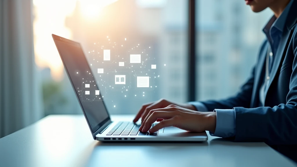 Profesional trabajando con inteligencia artificial en una oficina moderna, simbolizando la formación en Prompt Engineering para perfiles no técnicos y la optimización de tareas digitales.